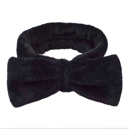 Make Up Band med Bow Soft Hair Band til ansigtsvask ansigtstrådbånd sort