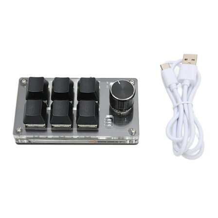 Mekanisk spilltastatur 6 taster 1 knapp Liten USB trådløs Dual Mode OSU-tastatur DIY programmerbar tastatur