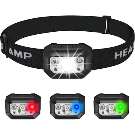 Uppladdningsbar LED-pannlampa Röd Vit Blå Grön Superljus USB-pannlampa 9 lägen 660 lumen IPX7 Vattentät