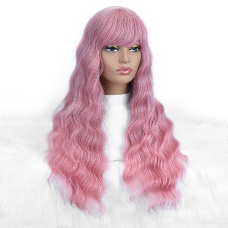 Langt hår paryk med krøller til kvinder, ideel til cosplay