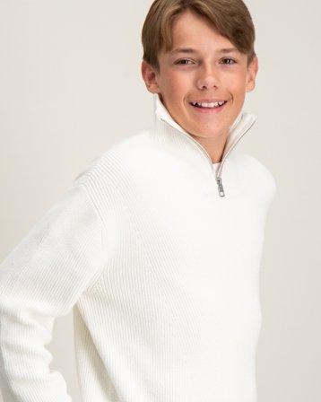Calvin Klein HALF-ZIP MONO SWEATER Wit Truien Jongens - Kids Brand Store