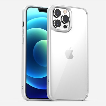 IPAKY Drop-Proof Clear Case for iPhone 13 - White