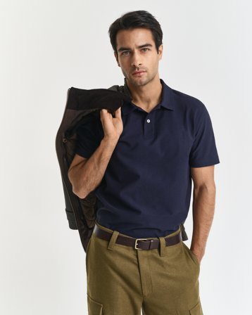 GANT Herren Poloshirt in Twill-Struktur (XXL) Marineblau