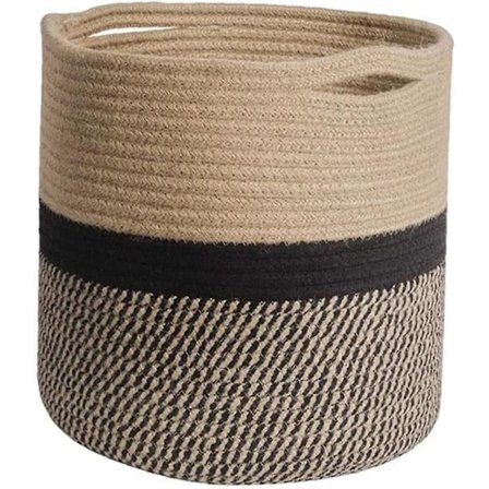 Vävd Korg Blomkruka Bomullsrep Växtförvaringskorg Organiserare Med Handtag