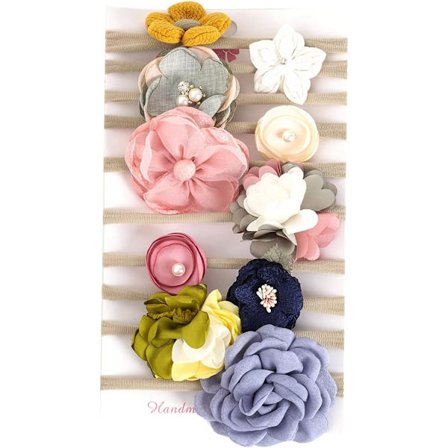 Paket med 10 pannband Baby Girls Flower Headbands Baby Christening Headband Cute Toddler(stil 2)