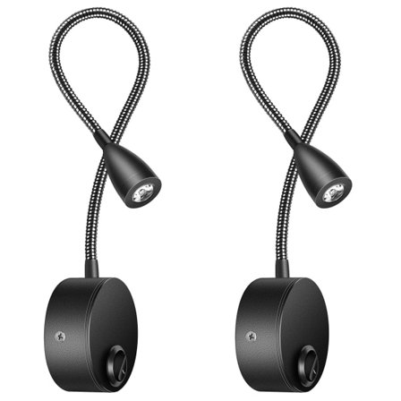 Paris Sengebordsvæglampe 2-pak 3W, 3000K varm hvid læselampe