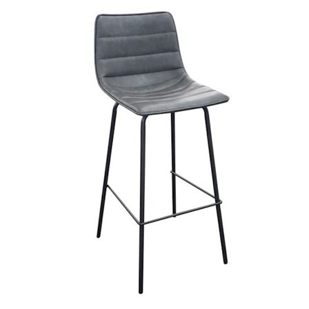 Urban Living - Industriell barstol Brooklyn - H. 92 cm - Grå