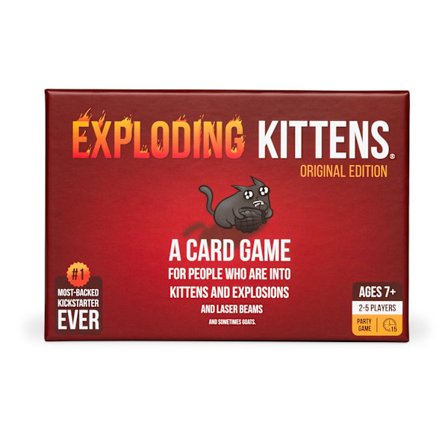Exploding Kittens Original Edition - Hauska peli perheen peli-iltoihin - Hauskoja korttipelejä 7-vuotiaille ja sitä vanhemmille - 2-5 pelaajaa - 15 