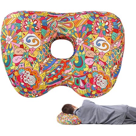 O-formet Piercing Efterbehandlingspude - Ergonomisk nakkestøtte til sidesovere, ortopædisk helbredelseshjælp til øre-, næse- og ansigtspiercinger