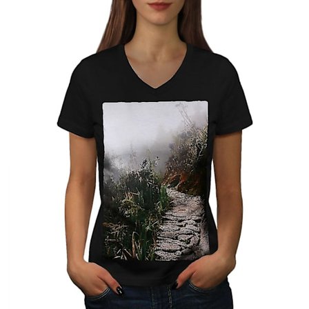 Fog Pathway Photo Women T-shirt