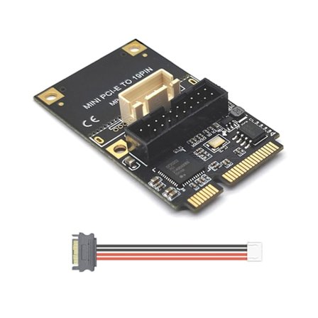 Mini PCI-E til USB3.0 Adapter Riserkort MINI PCI-Express til 19pin USB3.0 Utvidelseskort Sata 15pin/4Pin Strøm