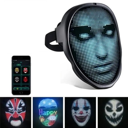 Bluetooth APP Kontroll Smart LED Ansiktsmasker Programmerbar Endre Ansikt Gjør det selv bilder