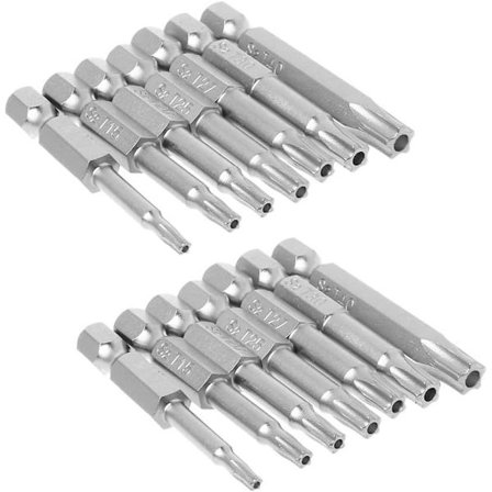 2 Sarjaa 7kpl 50mm 5-Sakarainen Tähti Magneettisia Trox-Ruuvimeisseleitä Sarja 6.35m