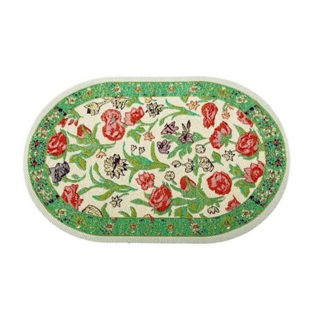 Dockhus Matta Miniatyrvävsmatta GRÖN OVAL OVAL