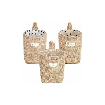 Bomullslin Oppbevaringskurv Bag Foldbar Oppbevaringskurv Bag