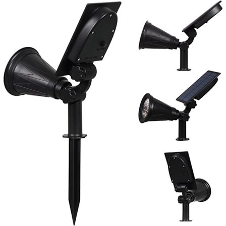 [2-pack] Solcells LED-belysning, 4 LED-lampor, Vattentät Utomhus