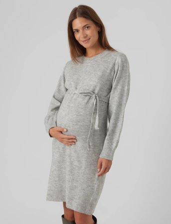 Mamalicious Mlnewanne L/S Abk Knit Dress A. Noos - Grey - L