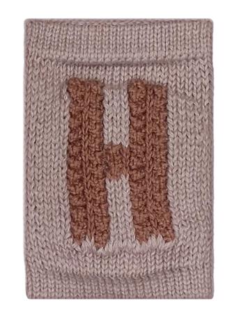 Knitted Letter H, Rose Home Kids Decor Decoration Accessories-details Beige Smallstuff