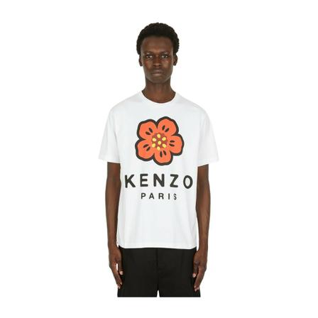 Kenzo, Boke Flower Print T-Shirt Wit, Heren, Maat:XS,Katoen