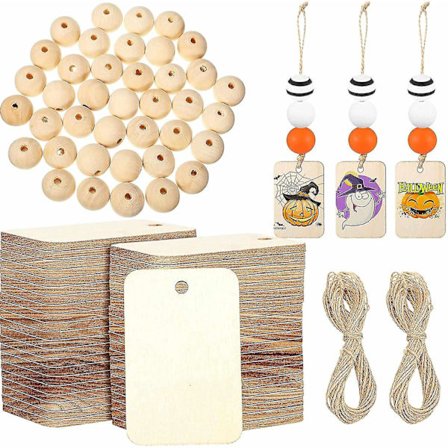 36 stk. Blanke Træmærker Hul Rektangel Træmærker 2x1.3in