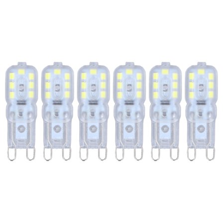 G9 Dimbar LED-lampa 3W 14 lysdioder Energibesparande Ögonskydd Varmt Ljus 110V 6st för Ljuskrona Bordslampa