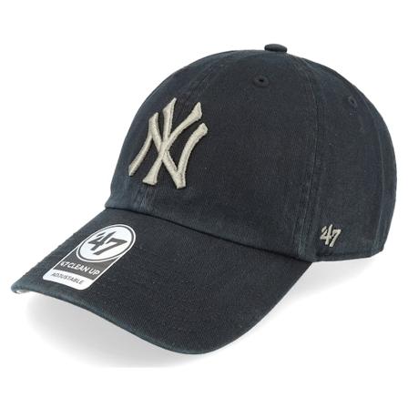 47 Brand - MLB Zwart unconstructed Cap - New York Yankees MLB Ballpark Camo Clean Up Black Dad Cap @ Hatstore