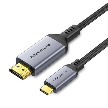 Type-C till HDMI-kabel 4K/60Hz, Högupplöst skärmadapter för Telefon, Dator och TV, Stödjer 4K 60Hz, HDR och 3D-visning
