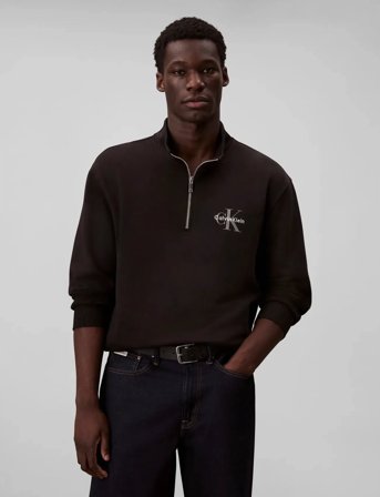 Calvin Klein Jeans Ls Eu 350Terry Micro Monologo Qt - Black - L