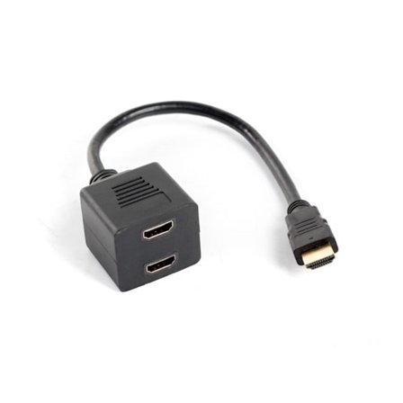 HDMI(M)-2X HDMI(F) ADAPTER CABLE 20CM BLACK SPLITTER LANBERG