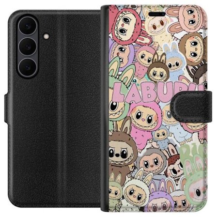 Yhteensopiva Lompakkokotelo Samsung Galaxy S25 FE Ruusunpunainen kawaii-kompositio, jossa on söpöjä piirrettyjä hahmoja ja pehmeitä muotoja