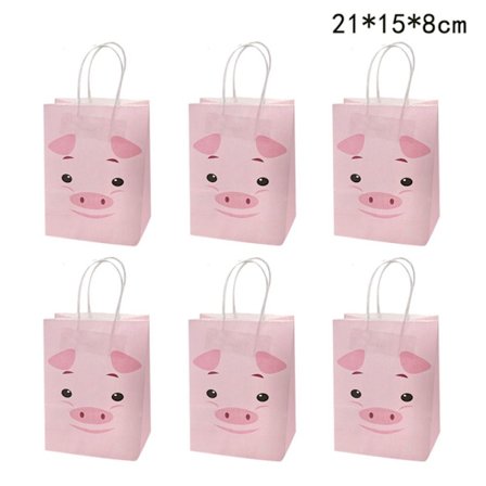 6ST Presentpapperspåsar Presentpapper PIG PIG