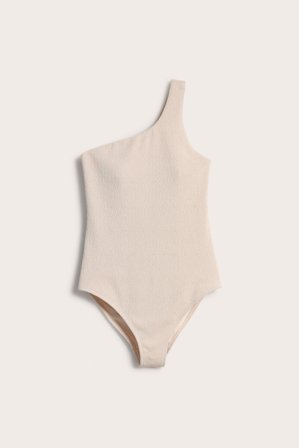 Kappahl | One shoulder baddräkt | Ljusbeige