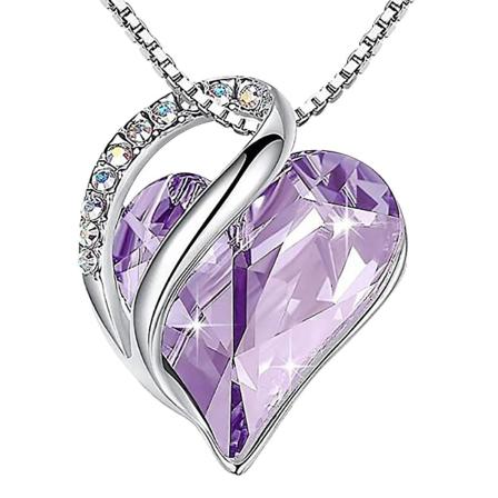 Dames Mode Diamant Halskæde Hjerteformet Krystal Kraveben Kæde Vedhæng