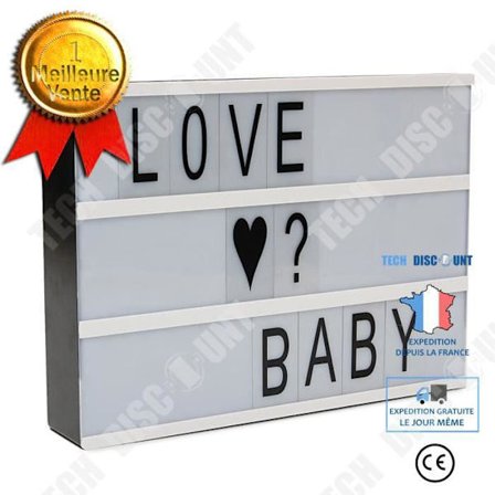 Lampa Lantern Dekoration - LED - Ljuslåda Bio - 96 Bokstäver - Svart och Vitt - Inomhus