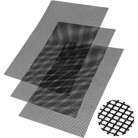 40 x 33 cm sett med 3 grillmatter for grill - Non-stick, gjenbrukbare, varmebestandige