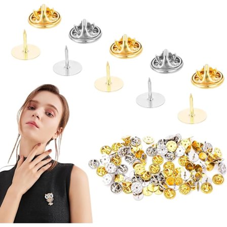 50 par stift, sommerfuglestiftkobling, nålestiftsæt, spænder, sommerfugleklemmer, stifter, stiftsommerfugl til gør-det-selv, slips, jakker, hatte