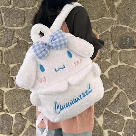 Uusi Sanrio Cartoon Sööt Plush-reppu Cinnamoroll Kuromi Tyttö Sydän Suuri Kapasiteetti My Melody Olkalaukku Lapset Joululahja[HK] Cinnamoroll A V