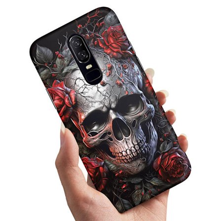 OnePlus 7 Pro - Cover/Mobilcover Skull Roses