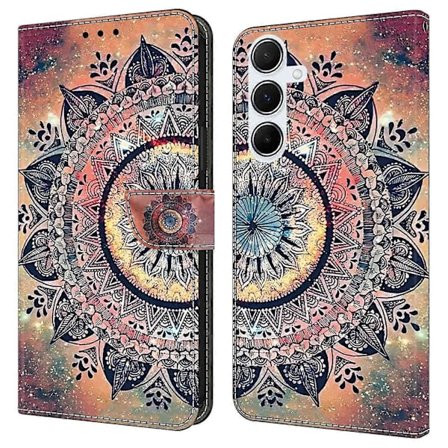 Samsung Galaxy A56 5G/A36 5G -kotelo, kuvioitu, pudotussuojattu nahkainen lompakkokotelo