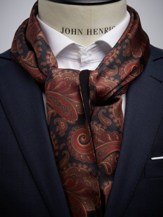 John Henric Men's Black Wool & Silk Scarf Size Onesize