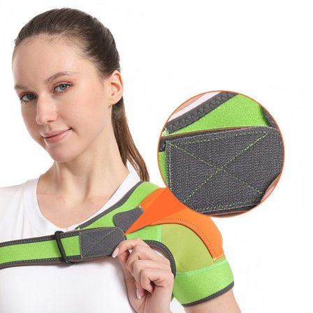 Sports skulderbeskyttelse. Justerbare skulderbeskyttelse for å forhindre belastning på skulderen under sport. Elastisk og pustende.