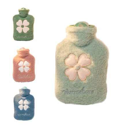 Varmtvannsflaske Tegneserie Plysj Bærbar Mini 1000ML-Mintgrønn Lys grønn