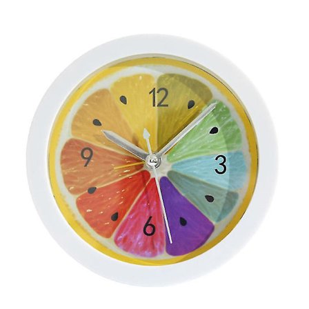 Rund bordvekkerklokke med sitron design