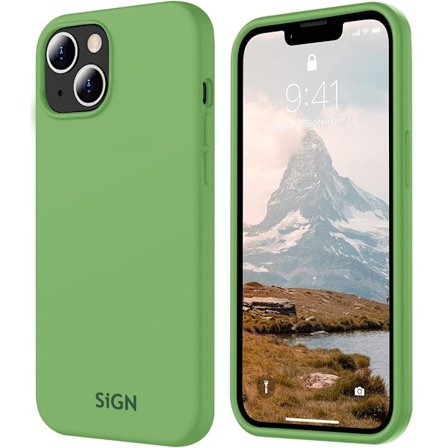 SiGN Liquid Silicone skal till iPhone 15 - Grön