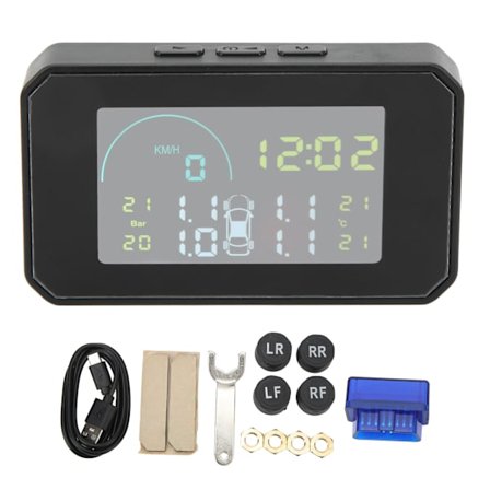 TPMS 4 Eksterne Sensorer Solopladning til RV Lastbil Trailer Dæktryksovervågningssystem