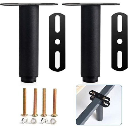 (Sort) Sengeben - Ikke-specificeret - Justerbart metal - Højde 18 til 33 cm - 2 stk. - Sort