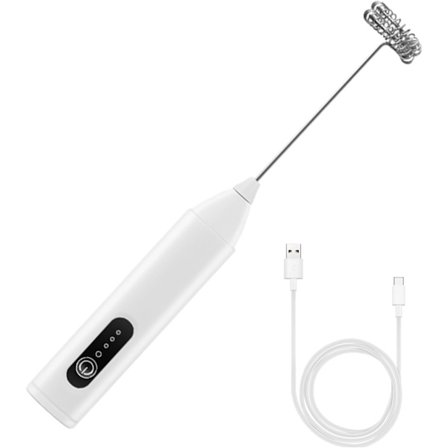 Kolmevaihteinen vaahdotuskone sekoitin älykkäällä nopeudensäädöllä Sähköinen maidonvaahdotin Tyyppi C Ladattava kädessä pidettävä valkoinen