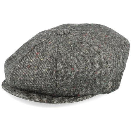 Jaxon & James - Blackheath Speckled Marl Newsboy Black Flat Cap Flatcap Black Cap - @ Hatstore