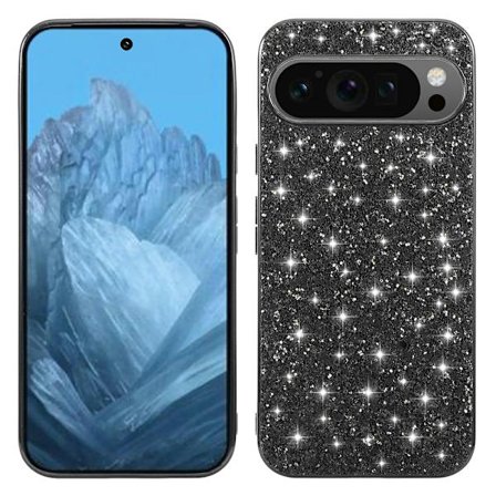 Google Pixel 10 / 10 Pro Skal Glitter Hybrid Svart