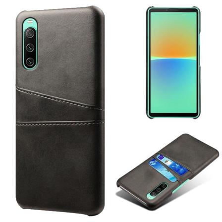 Skalo Sony Xperia 10 Iv Pu-läder Korthållare Skal - Svart Svart